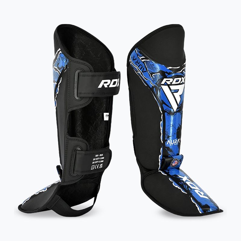 Chrániče holení a nôh RDX Instep New Aura F17 Shin black/blue 2