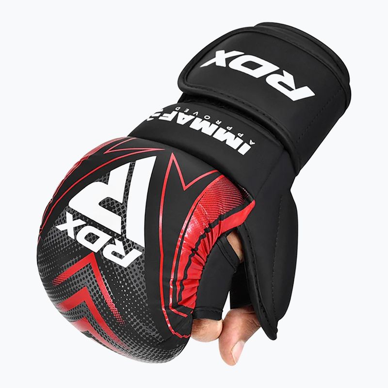 Grapplingové rukavice RDX IMMAF Approved Shooted Grappling red 2