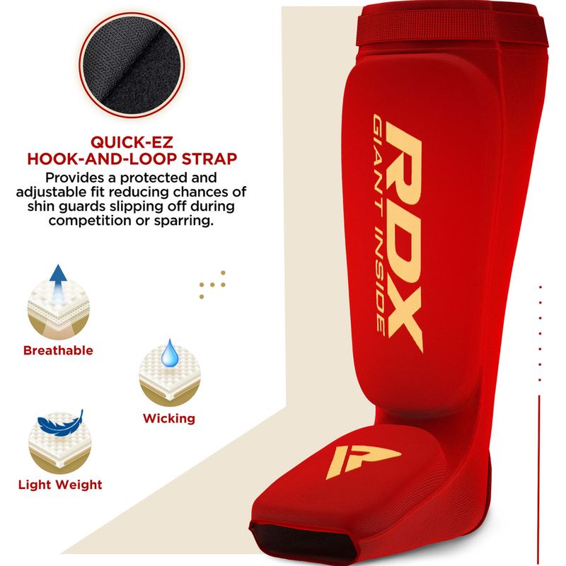 RDX Hosiery Shin Instep Penové chrániče holennej kosti a chodidla červená/biela 2