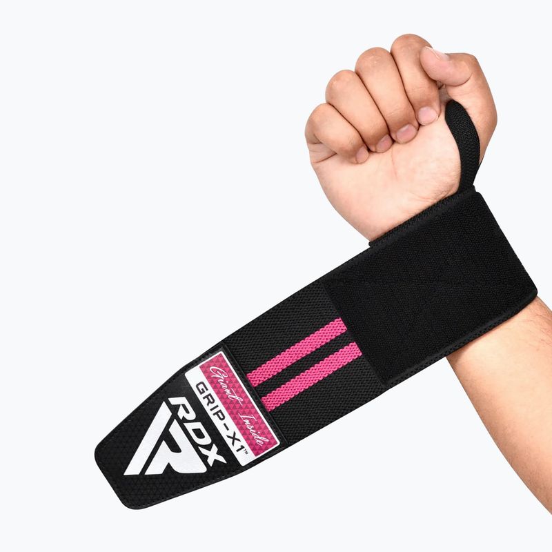 Ortézy na zápästie RDX WR11 Gym Wirst Wrap black/pink 4