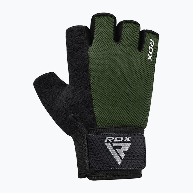 Tréningové rukavice RDX W1H Gym Workout Gloves army green 3