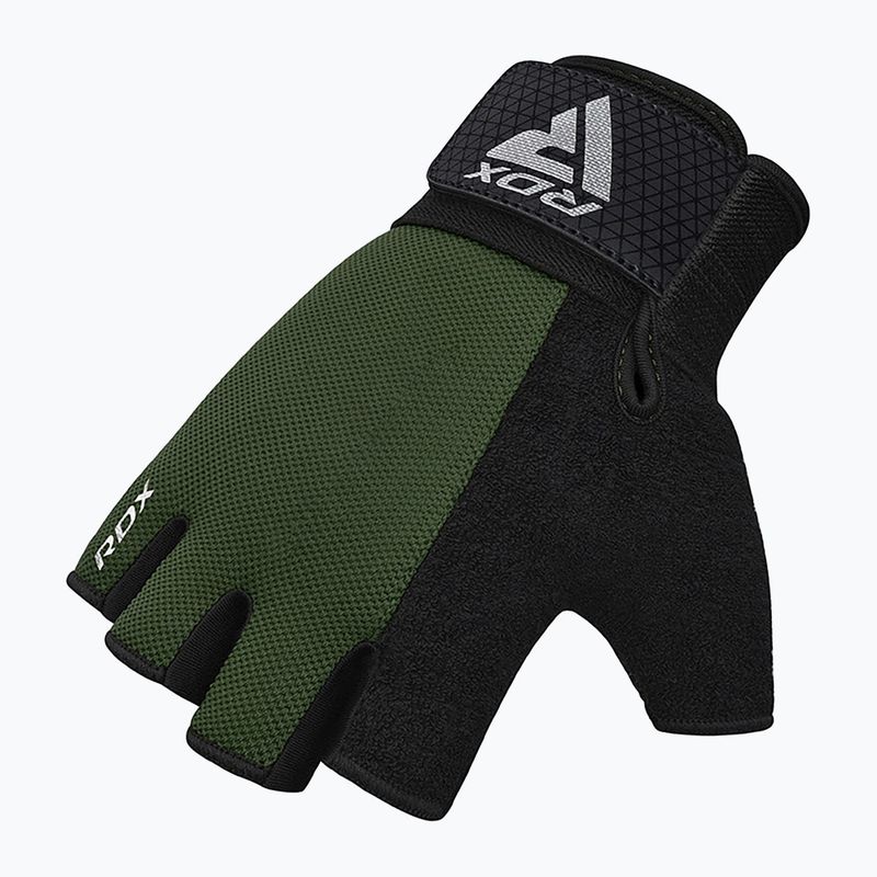 Tréningové rukavice RDX W1H Gym Workout Gloves army green 4