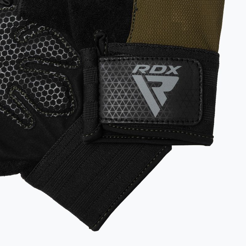 Tréningové rukavice RDX W1H Gym Workout Gloves army green 4