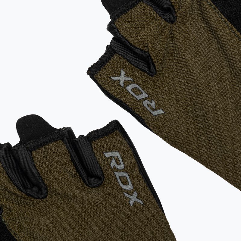 Tréningové rukavice RDX W1H Gym Workout Gloves army green 6