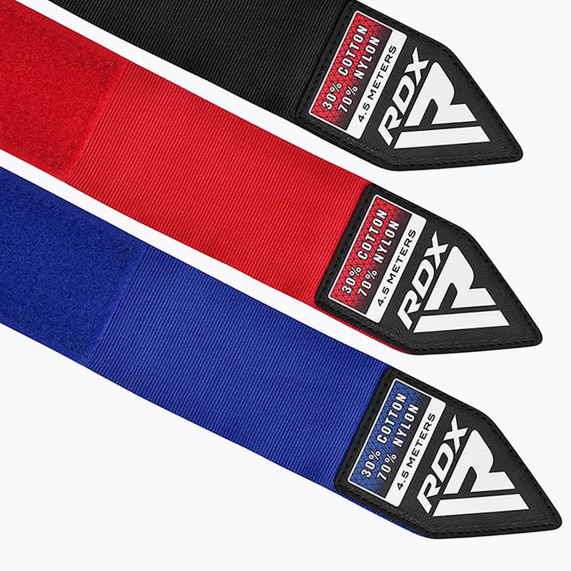 Boxerské bandáže RDX Hand Wraps Combine Plus červená/čierna/modrá 8