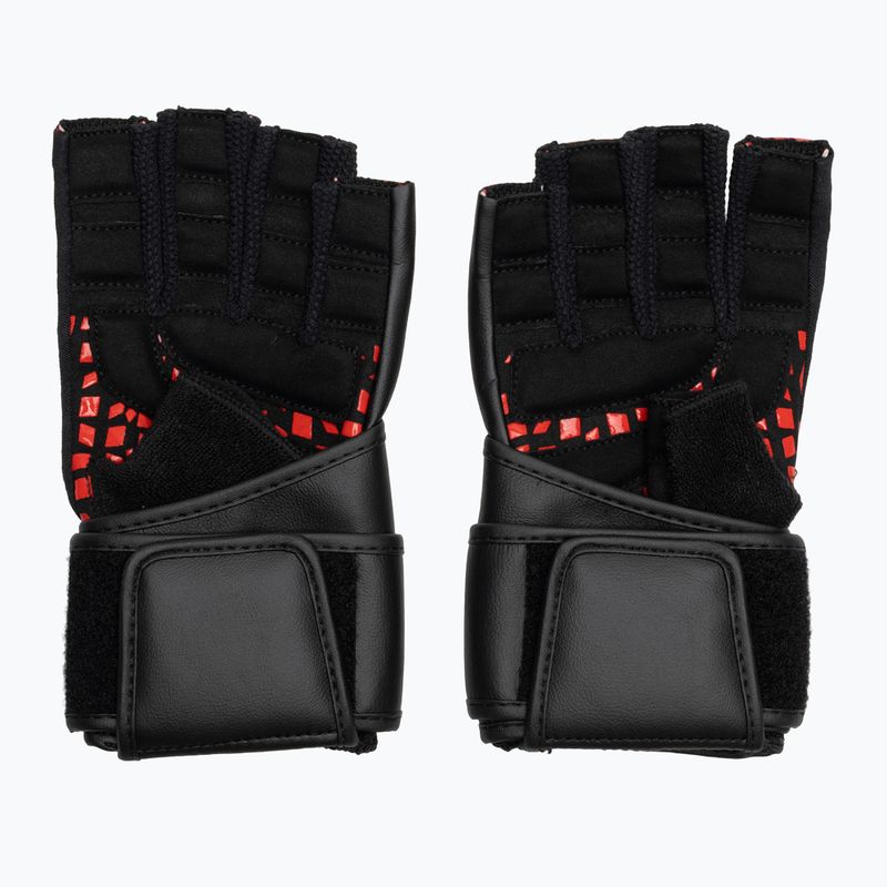 Trekkingové rukavice RDX L4 Finger Weightlifting Leather red/black 3