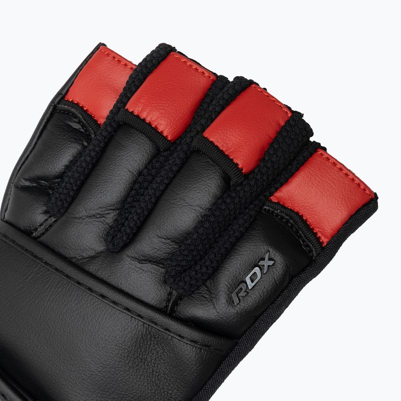 Trekkingové rukavice RDX L4 Finger Weightlifting Leather red/black 4