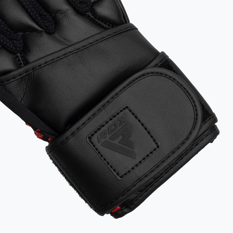 Trekkingové rukavice RDX L4 Finger Weightlifting Leather red/black 5