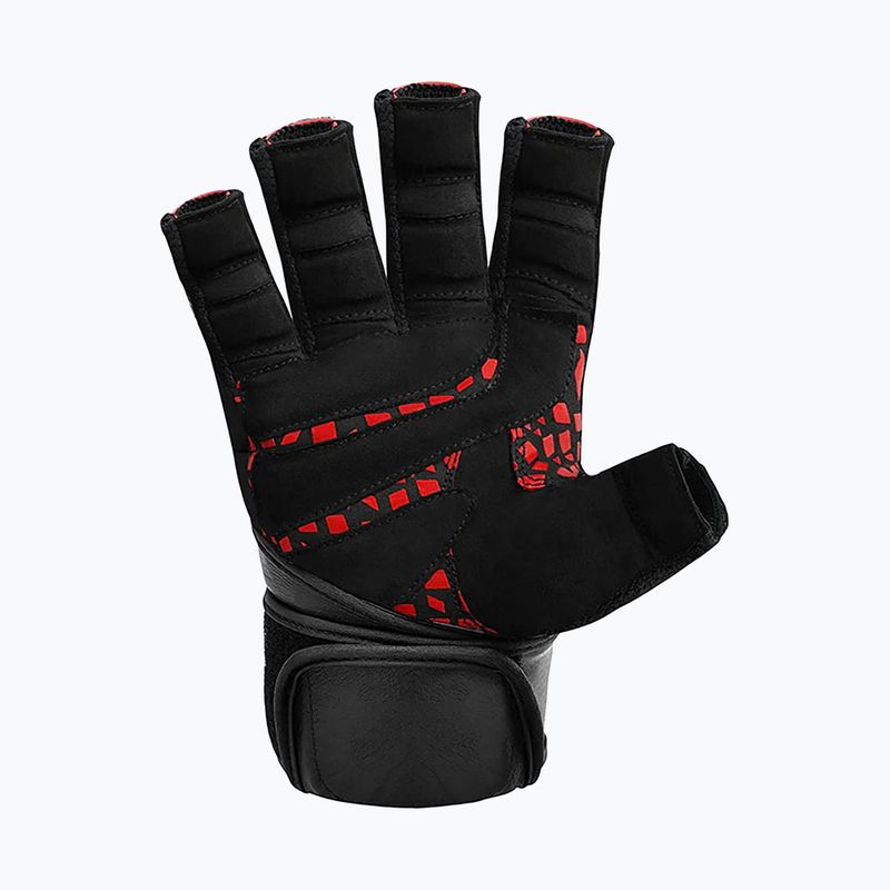 Trekkingové rukavice RDX L4 Finger Weightlifting Leather red/black 4