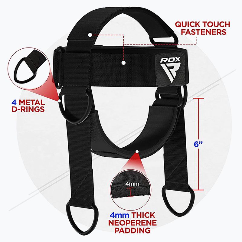 Postroj na krk na vzpieranie RDX H2 Neck Harness For Weight Lifting black 3