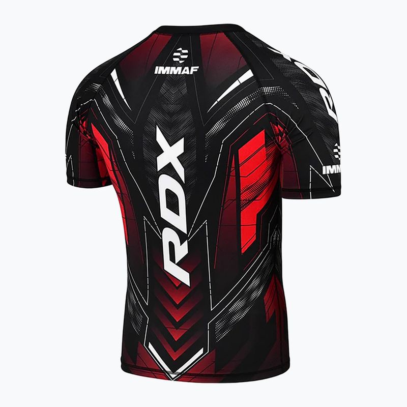 Pánské tréningové tričko RDX IMMAF Approved Half Sleeves Compression red 2