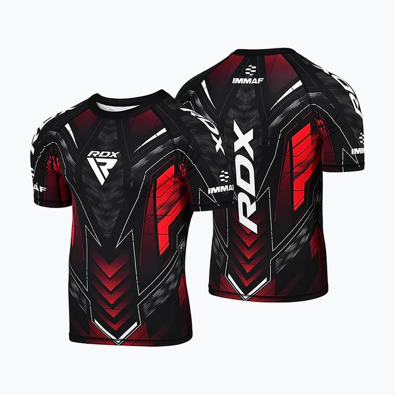 Pánské tréningové tričko RDX IMMAF Approved Half Sleeves Compression red 3