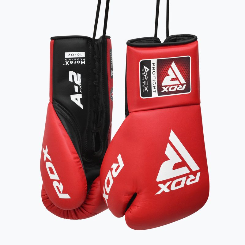 Boxerské rukavice RDX Apex Competition Fight Lace Up Boxing red 5