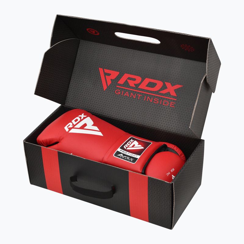 Boxerské rukavice RDX Apex Competition Fight Lace Up Boxing red 7