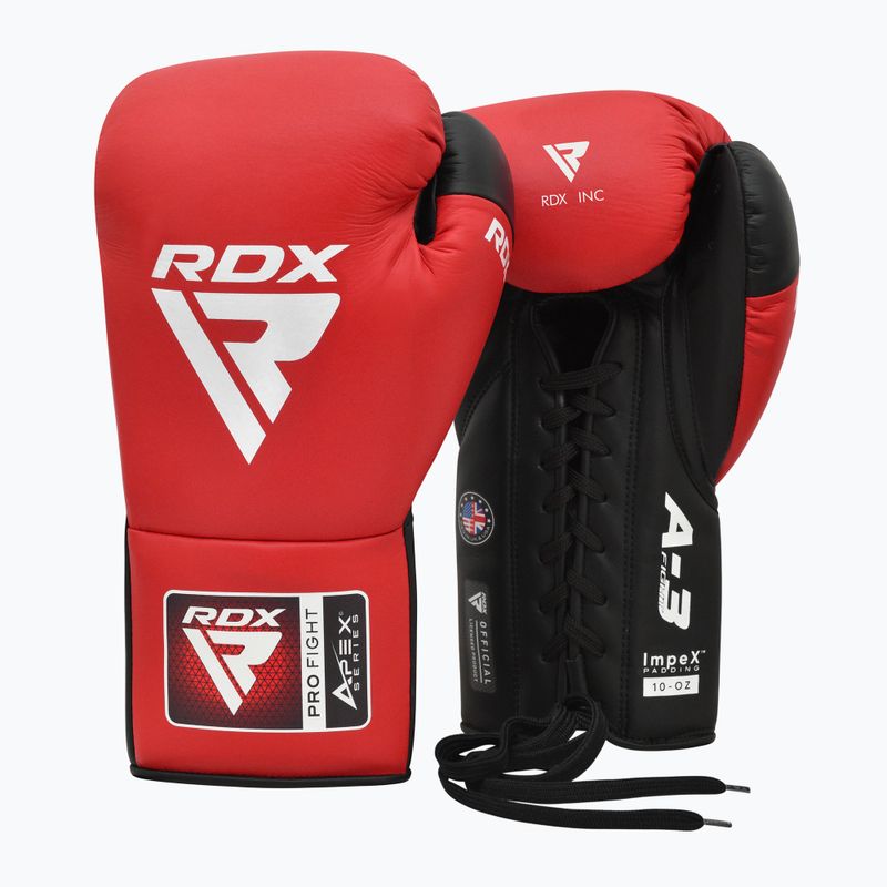 Boxerské rukavice RDX Pro Fight Apex Competition Lace Up Boxing red