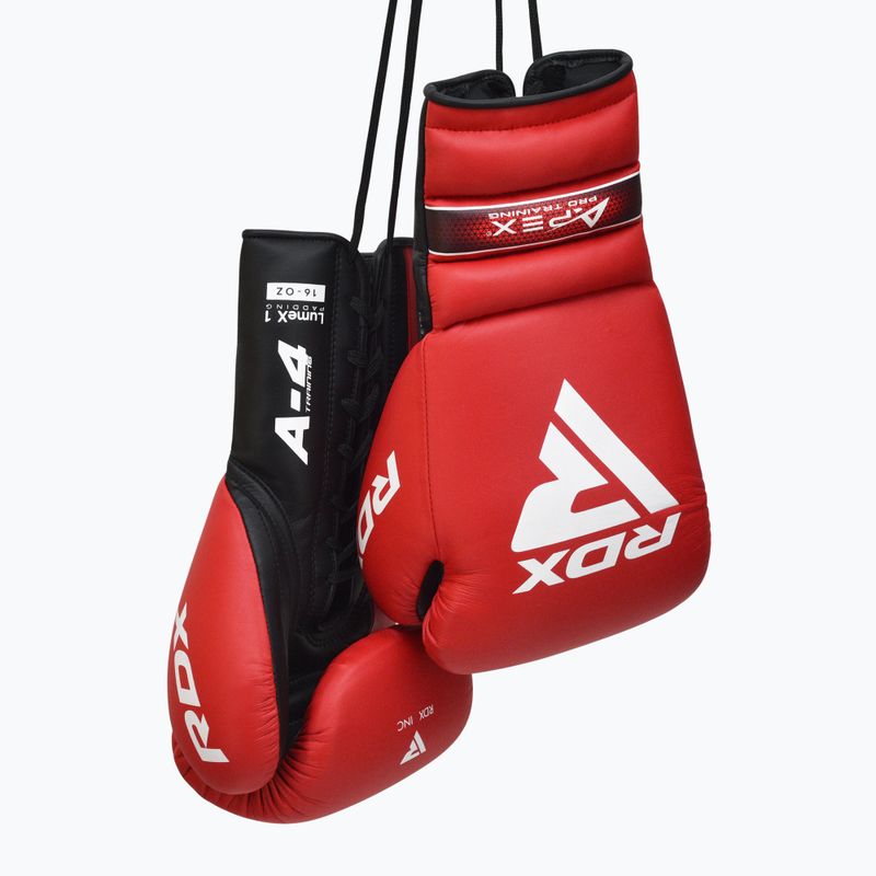 Boxerské rukavice RDX Apex Lace Up Training Sparring Boxing red 4