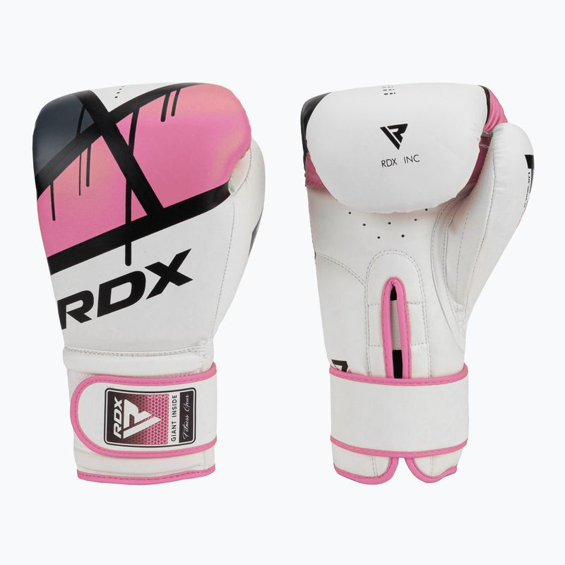 Dámske boxerské rukavice RDX BGR-F7 bielo-ružové BGR-F7P