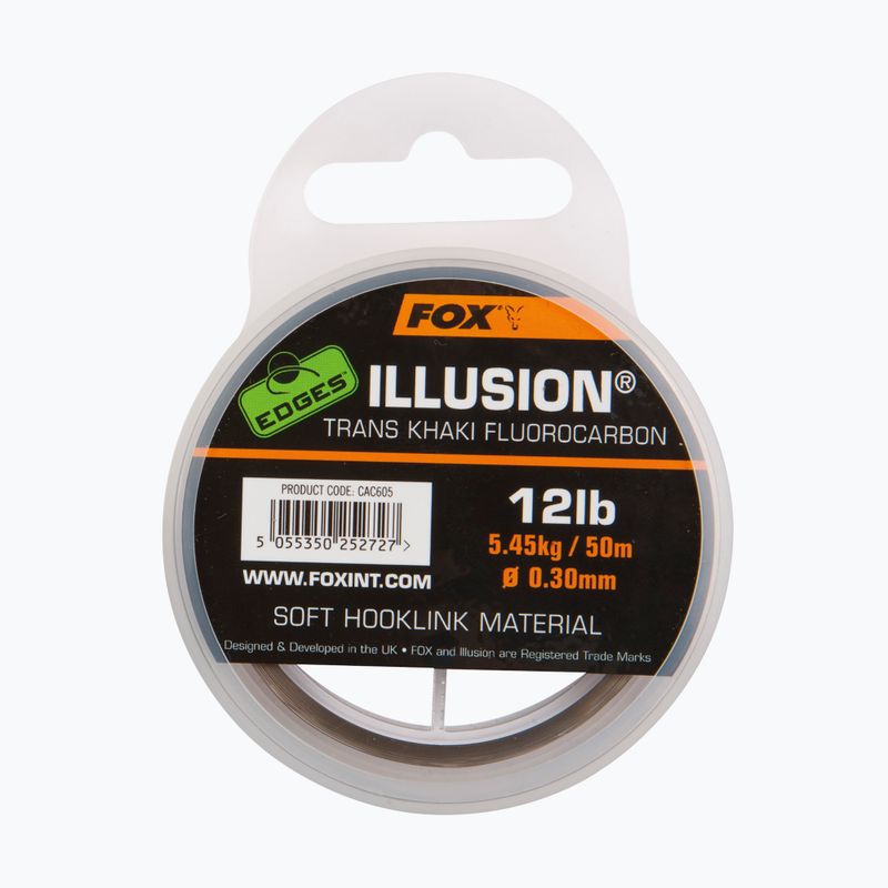 Fluorokarbónová šnúra Fox Edges Illusion Soft Hooklink zelená CAC606