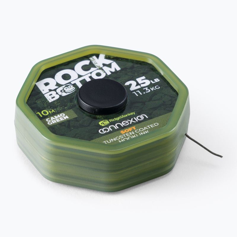 Ridge Monkey Connexion kaprový oplet Rock Bottom Tungsten Soft Coated Hooklink zelený RMT279