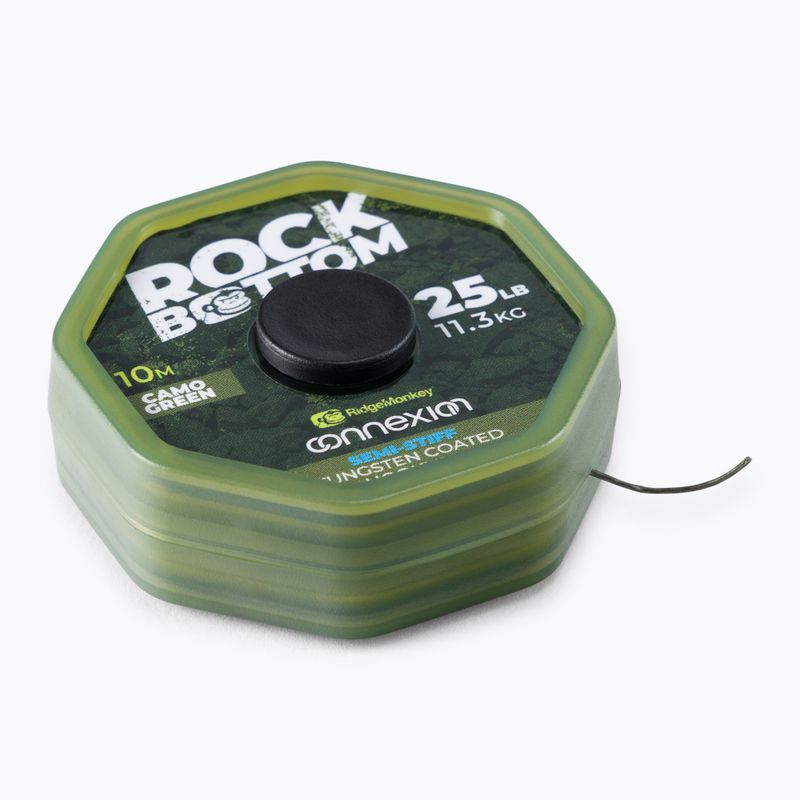 Ridge Monkey Connexion Rock Bottom Tungsten Semi Stiff Coated Hooklink leader braid green RMT281