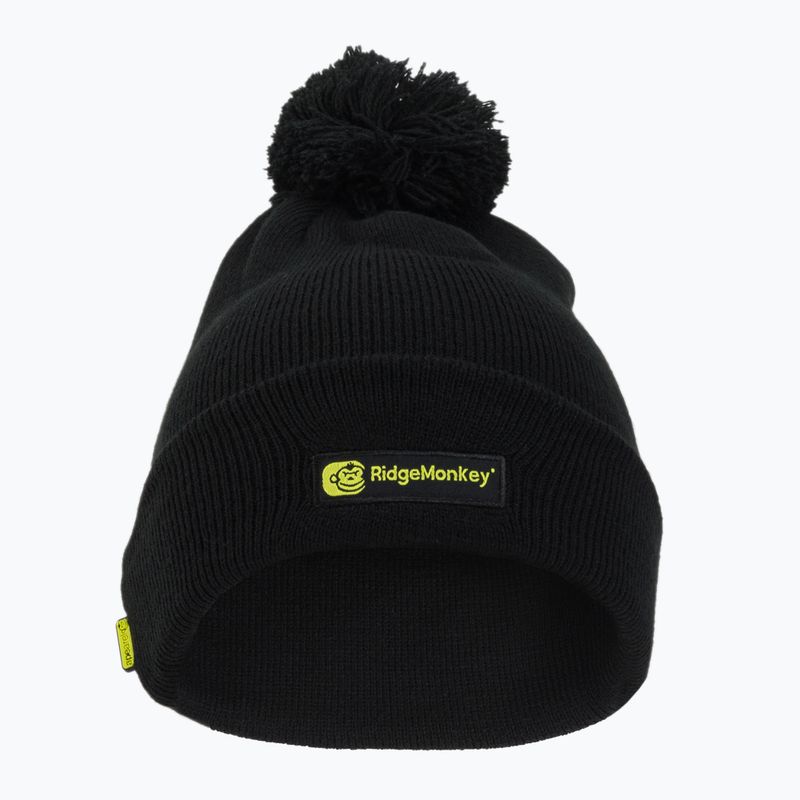 RidgeMonkey Apearel Bobble Fishing Beanie Hat black RM556 2
