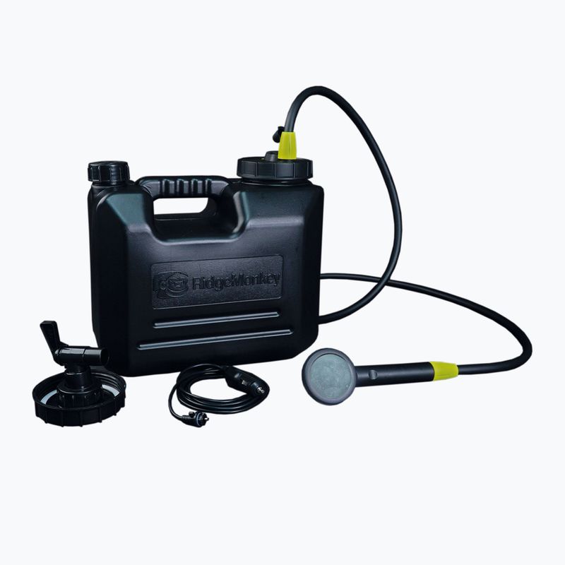 RidgeMonkey Outdoor Power Shower Full Kit kempingová sprcha s kanistrom čierna RM OPWS FK