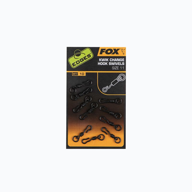 Fox Edges Kwik Change Hook Swivels kaprové obratlíky čierne CAC702 2