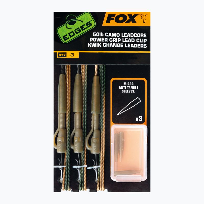 Kaprový nadväzec Fox Edges Ready Tied Camo Leadcore Lead Clip Leaders camo CAC754