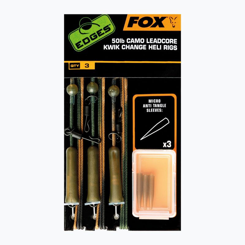 Kaprový nadväzec Fox Edges Ready Tied Camo Leadcore Heli Rig Leaders camo CAC755
