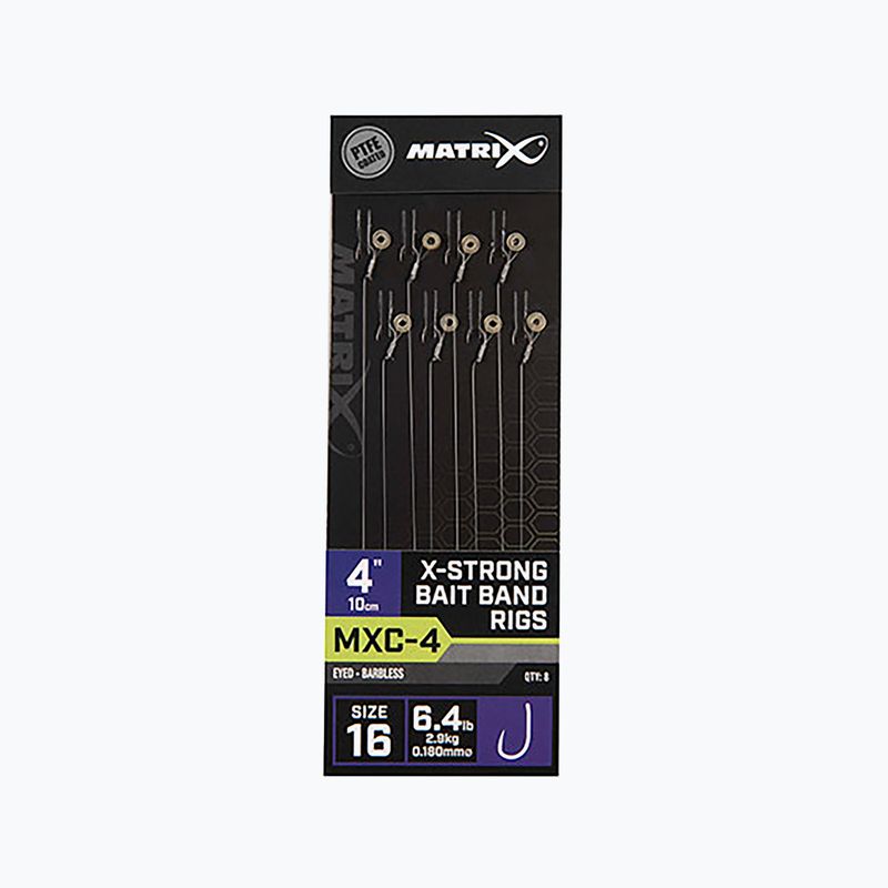 Matrix MXC-4 veľkosť Barbless X-Strong Bait Band methode leaders 8 ks transparentné GRR066