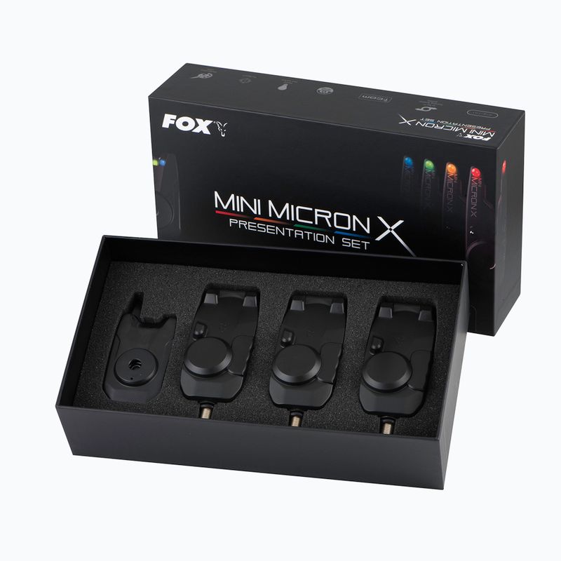 Fox Mini Micron X 3 sada prútov rybárske signály čierna CEI198