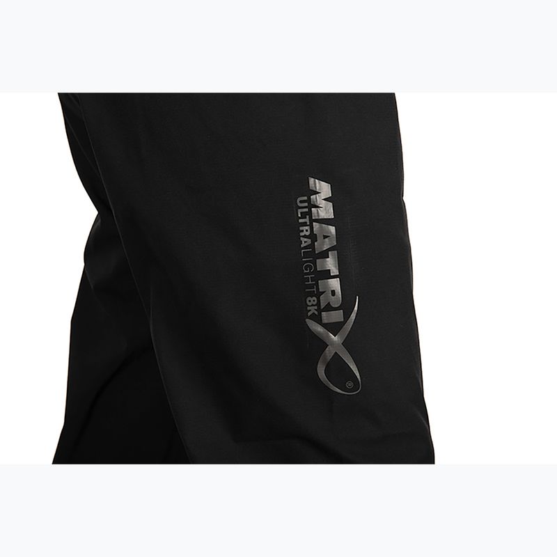 Rybárske nohavice Matrix Ultra-Light Salopettes čierne 7