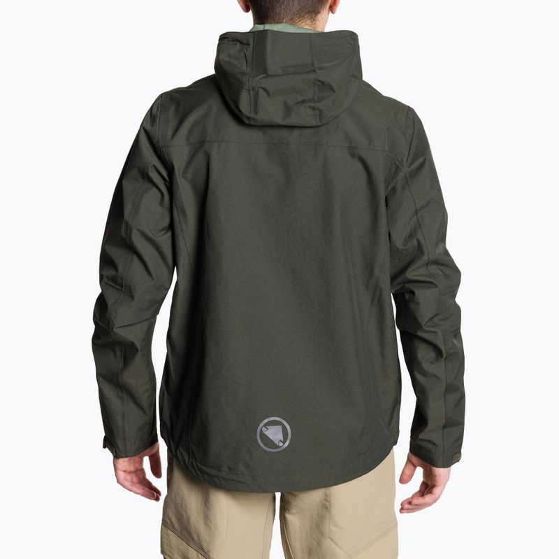 Pánska cyklistická bunda Endura Hummvee Waterproof Hooded bottle green 2