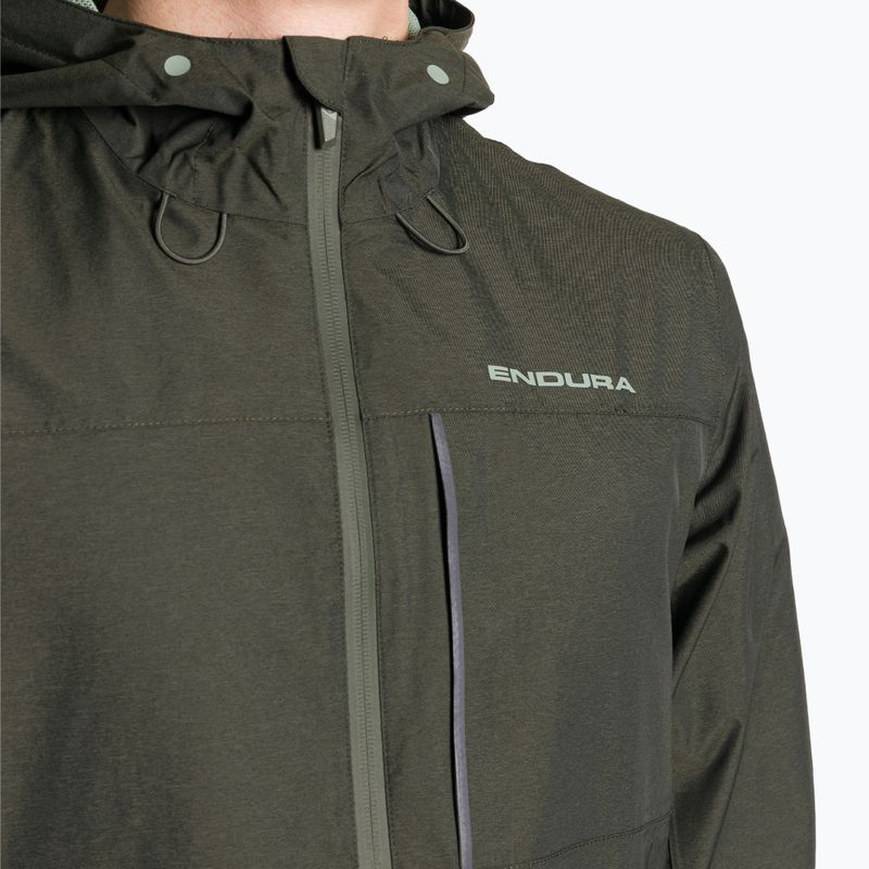 Pánska cyklistická bunda Endura Hummvee Waterproof Hooded bottle green 3