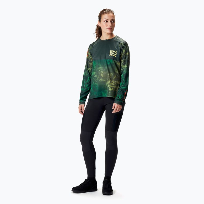 Dámske cyklistické tričko s dlhým rukávom Endura Tropical Print Ltd ghillie green 2