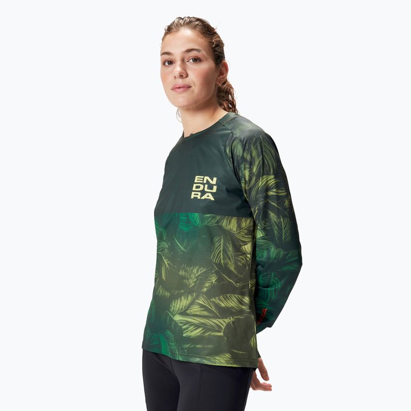 Dámske cyklistické tričko s dlhým rukávom Endura Tropical Print Ltd ghillie green 3