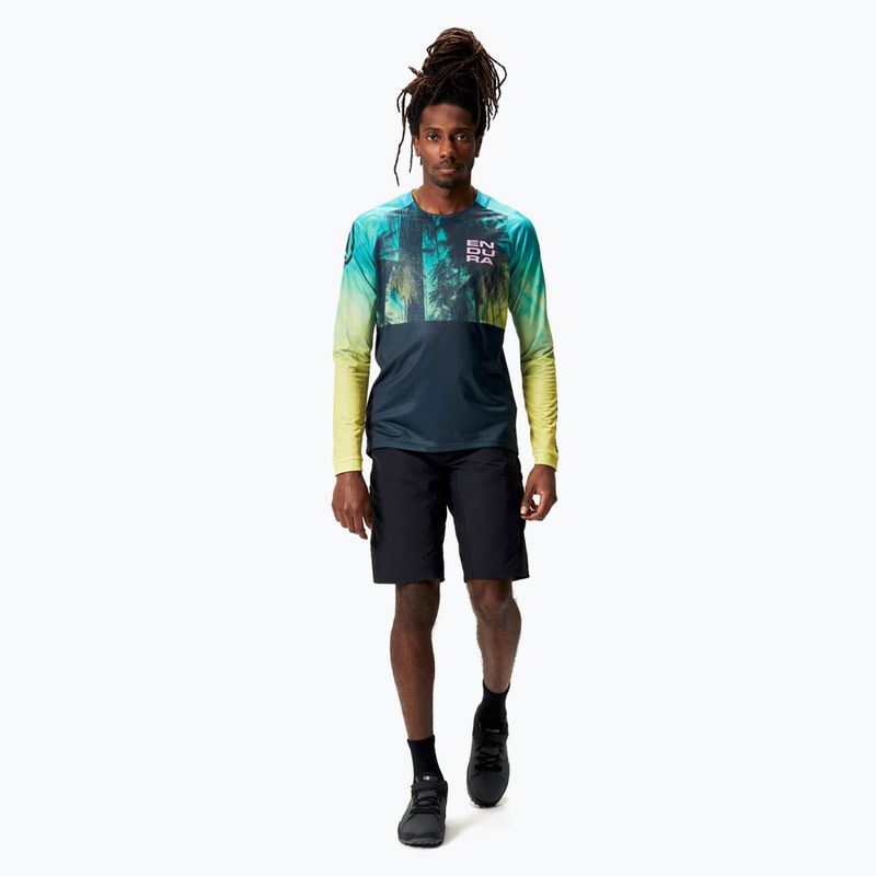 Pánske cyklistické tričko s dlhým rukávom Endura Tropical Print Ltd atlantic 2