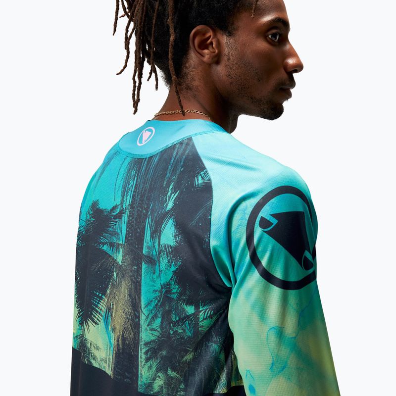 Pánske cyklistické tričko s dlhým rukávom Endura Tropical Print Ltd atlantic 6