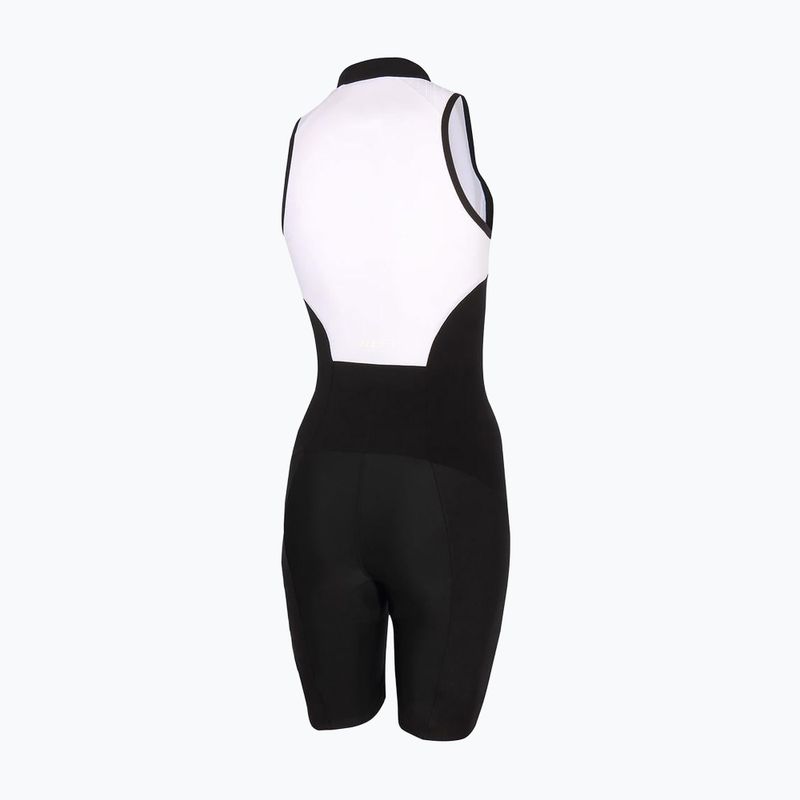 Dámska triatlonová kombinéza ZONE3 Lava Long Distance Trisuit black/white/green 2