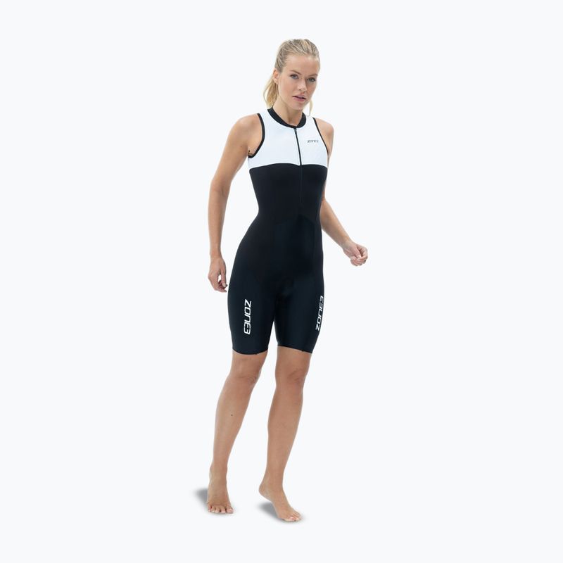 Dámska triatlonová kombinéza ZONE3 Lava Long Distance Trisuit black/white/green 3
