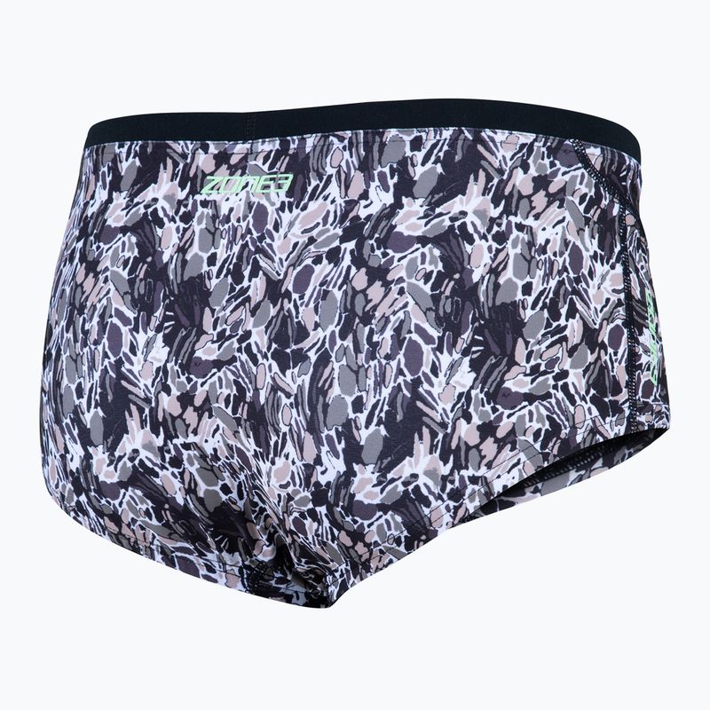 Pánske plavecké boxerky ZONE3 Pacific Koa Brief Shorts black/green 2