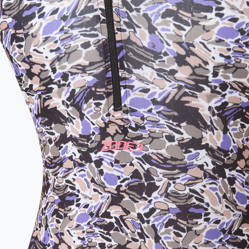 Dámske jednodielne plavky ZONE3 Pacific Koa High Neck black/green 3