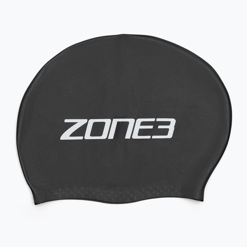 ZONE3 Kúpacia čiapka s dlhými vlasmi čierna