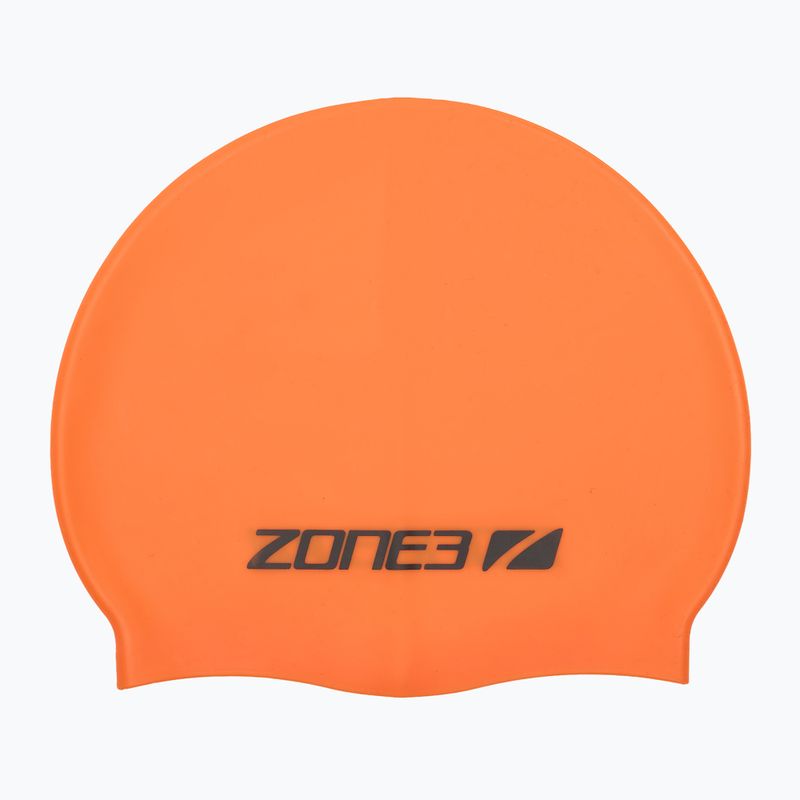 ZONE3 Silikónová plavecká čiapka hi-vis oranžová