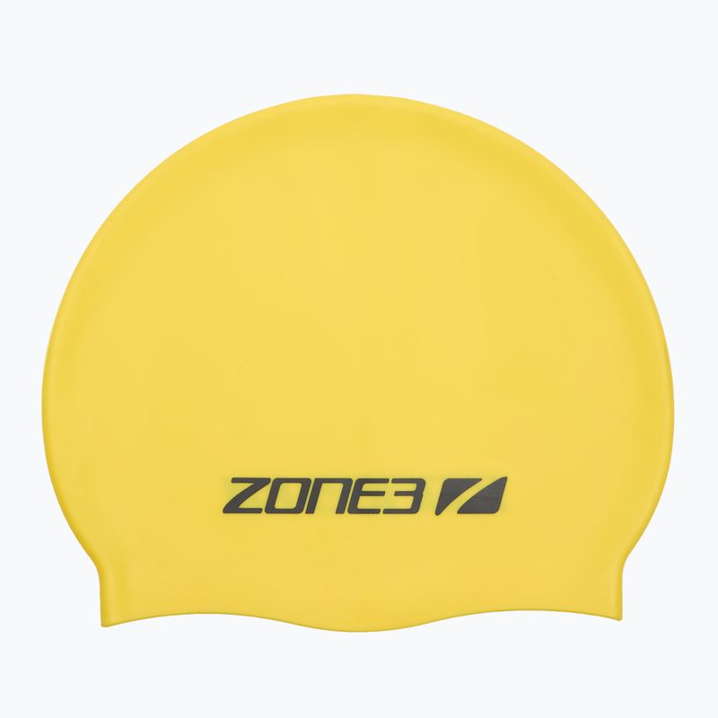 ZONE3 Silikónová plavecká čiapka hi-vis žltá