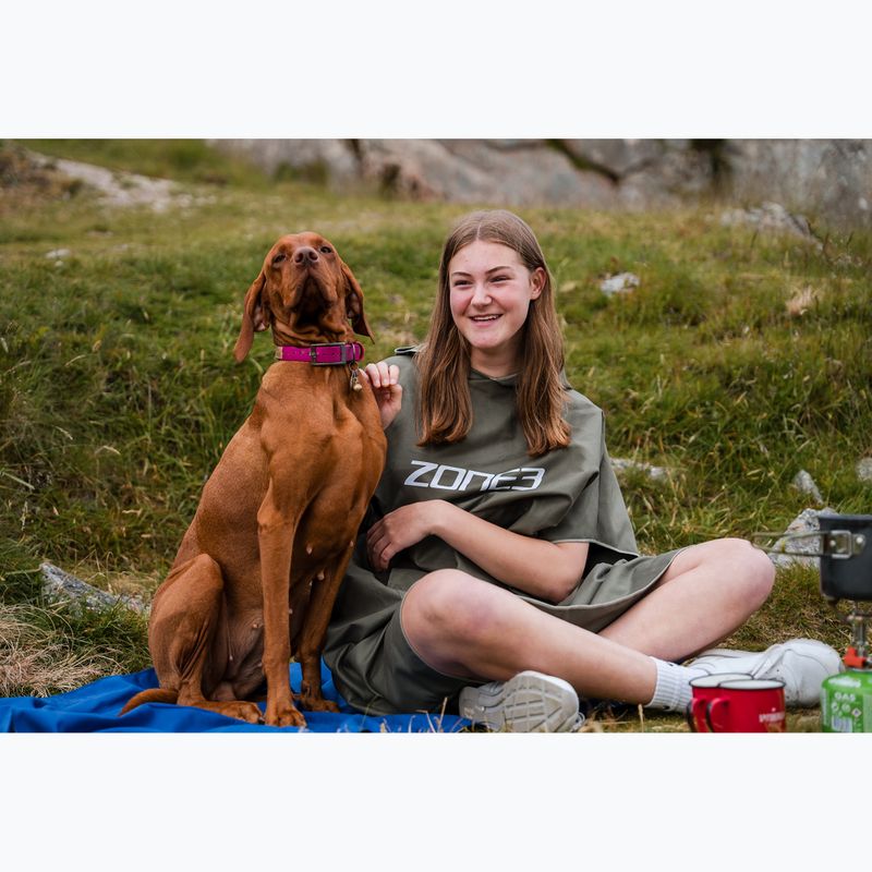 Pončo ZONE3 Microfibre Changing Robe khaki/white 3