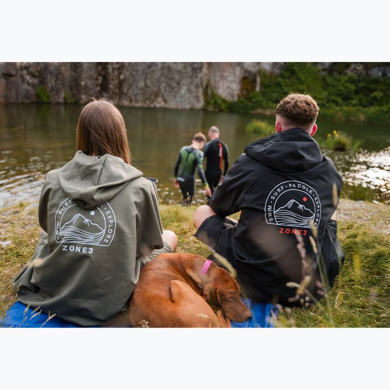 Pončo ZONE3 Microfibre Changing Robe khaki/white 4