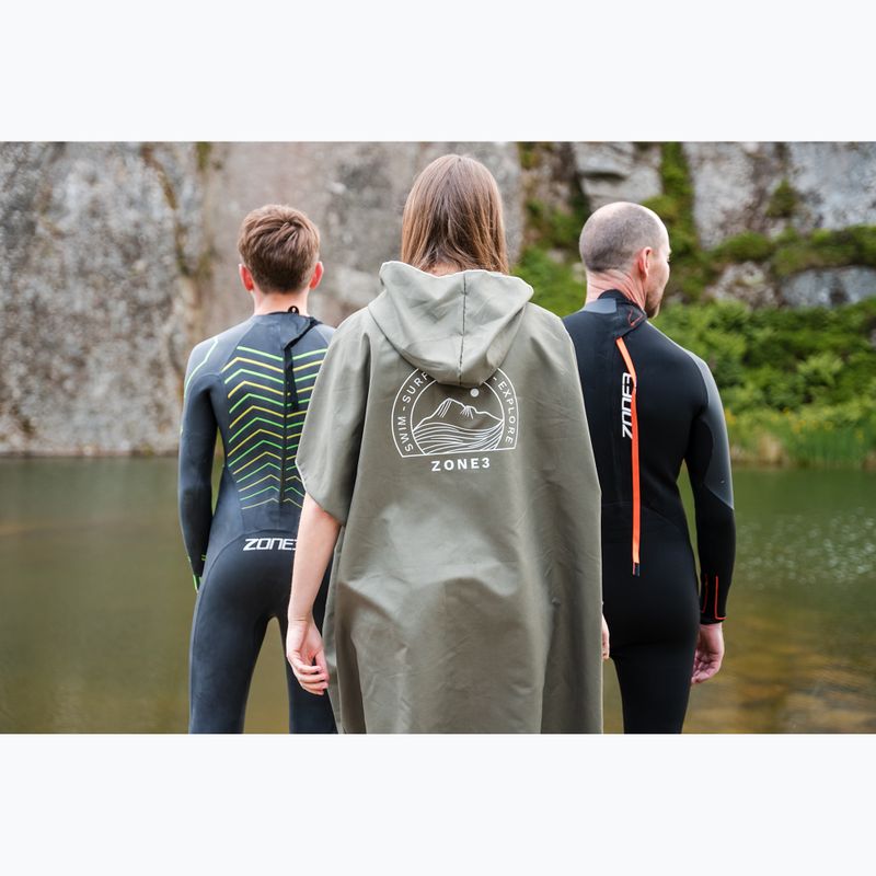 Pončo ZONE3 Microfibre Changing Robe khaki/white 5