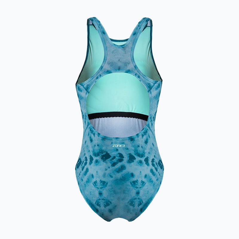 Dámske jednodielne plavky ZONE3 Classic teal tie-dye 2