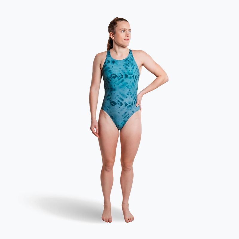 Dámske jednodielne plavky ZONE3 Classic teal tie-dye 4
